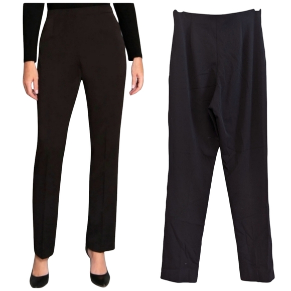 TROUSERS Black Tall Side Zip Taylor Brooke Ultimate Signature Dress Pants 10x33 - Picture 1 of 10